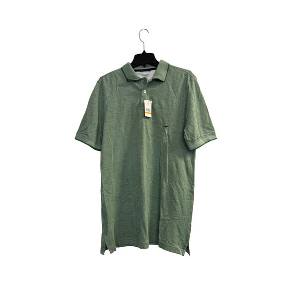 Haggar Men's Green Spread Collar Short Sleeve Button Up Polo Shirt Size S - Picture 1 of 7